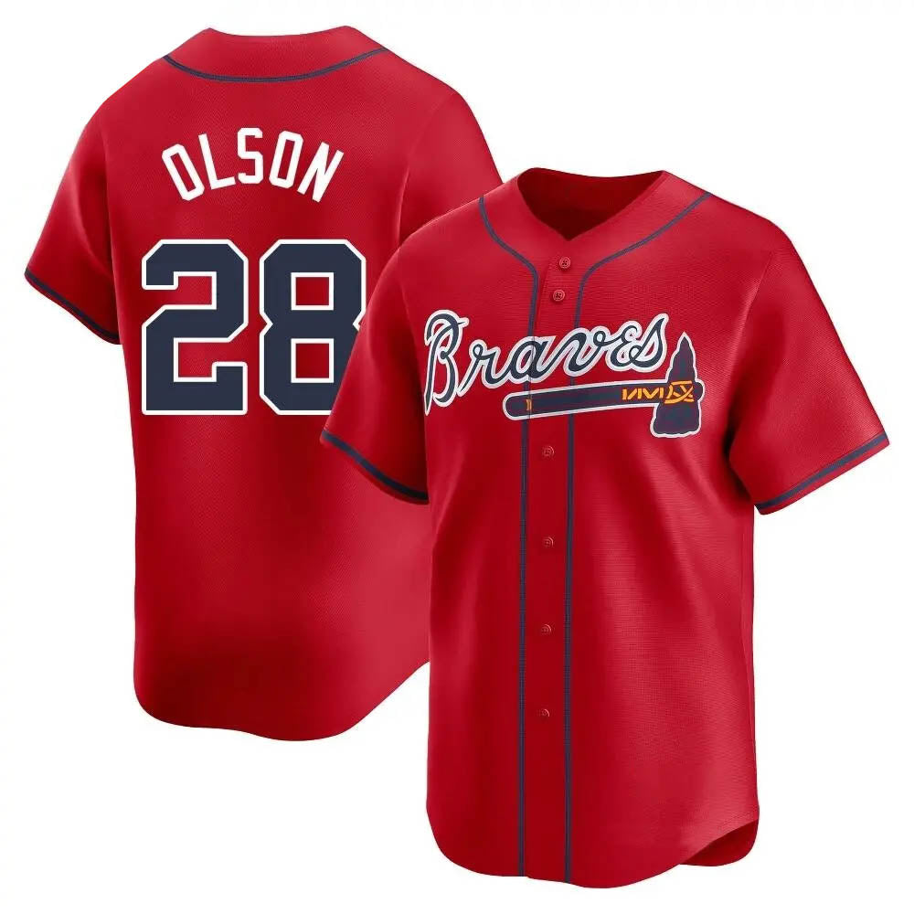 tocy A.Braves #28 Matt Olson Player Red Limited Alternate Stitched Jerseys