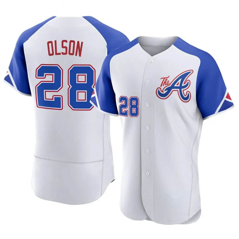 tocy A.Braves #28 Matt Olson Player White Authentic City Connect Stitched Jerseys