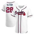 tocy A.Braves #28 Matt Olson Player White Authentic Home Stitched Jerseys