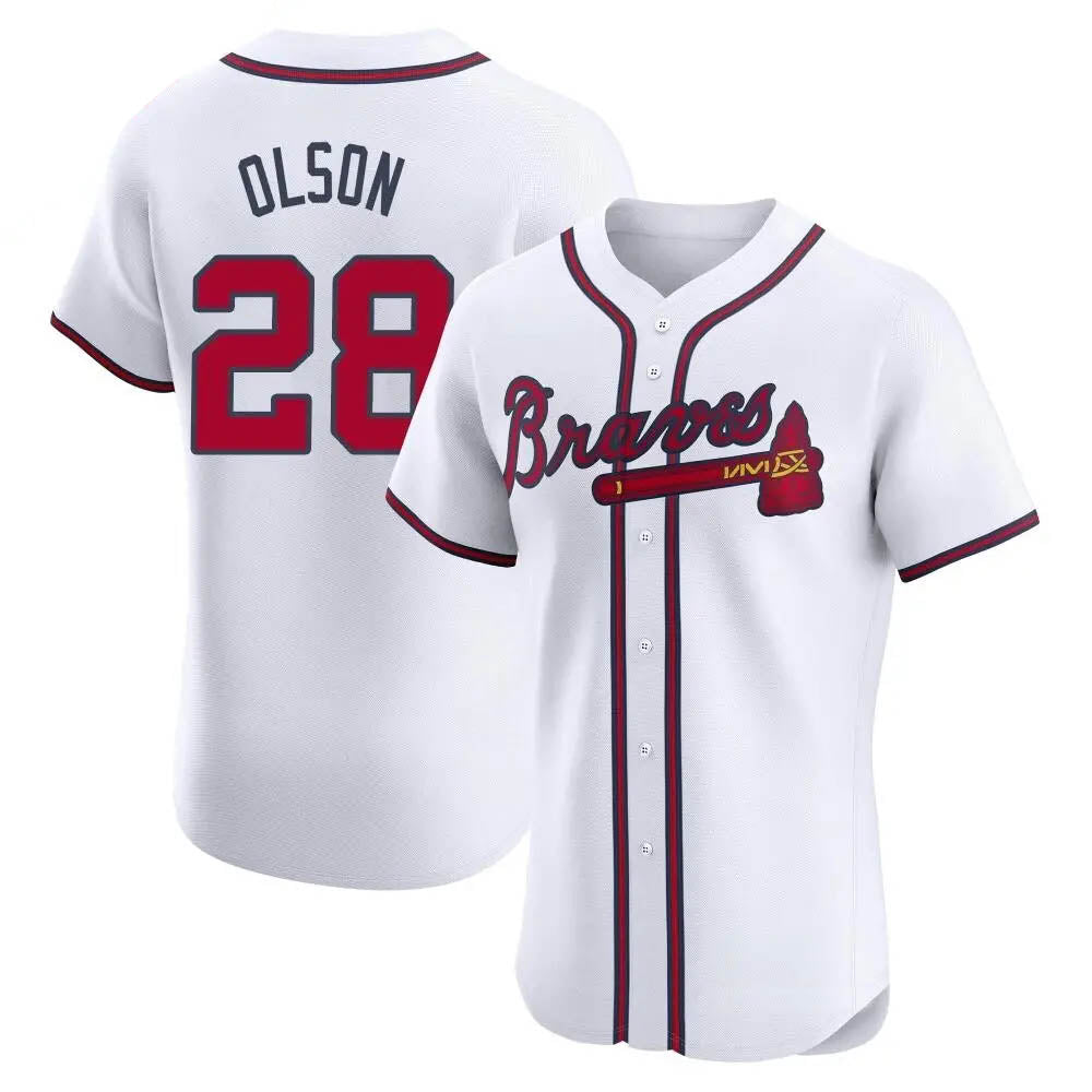tocy A.Braves #28 Matt Olson Player White Elite Home Stitched Jerseys