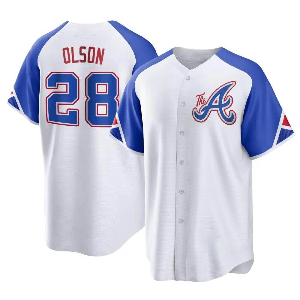 tocy A.Braves #28 Matt Olson Player White Replica City Connect Stitched Jerseys