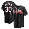 tocy A.Braves #30 Drake Baldwin player Black Replica Fashion Out Stitched Jerseys