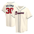 tocy A.Braves #30 Drake Baldwin player Cream Replica Alternate Stitched Jerseys