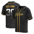 tocy A.Braves #30 Drake Baldwin player Gold Replica Black en Alternate Stitched Jerseys