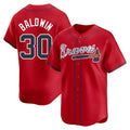 tocy A.Braves #30 Drake Baldwin player Red Limited Alternate Stitched Jerseys