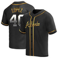 tocy A.Braves #40 Reynaldo Lopez player Black & Gold Replica en Alternate Stitched Jerseys