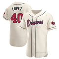tocy A.Braves #40 Reynaldo Lopez player Cream Authentic Alternate Stitched Jerseys