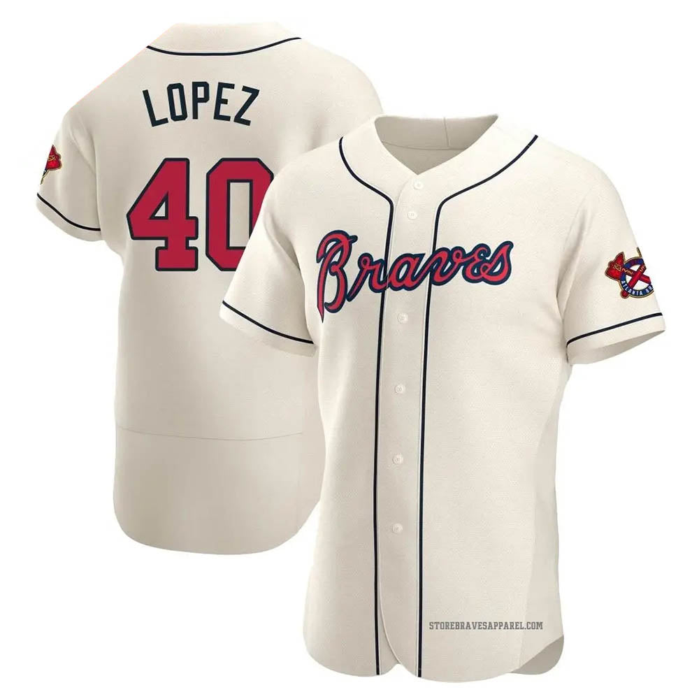 tocy A.Braves #40 Reynaldo Lopez player Cream Authentic Alternate Stitched Jerseys