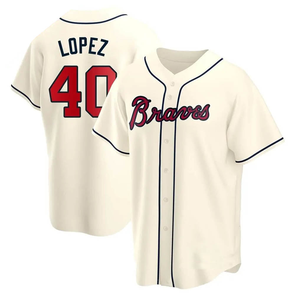 tocy A.Braves #40 Reynaldo Lopez player Cream Replica Alternate Stitched Jerseys