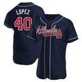 tocy A.Braves #40 Reynaldo Lopez player Navy Authentic Alternate Stitched Jerseys