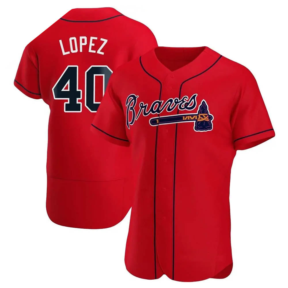 tocy A.Braves #40 Reynaldo Lopez player Red Authentic Alternate Stitched Jerseys