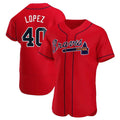 tocy A.Braves #40 Reynaldo Lopez player Red Authentic Alternate Stitched Jerseys