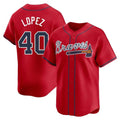 tocy A.Braves #40 Reynaldo Lopez player Red Limited Alternate Stitched Jerseys