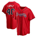 tocy A.Braves #40 Reynaldo Lopez player Red Replica Alternate Stitched Jerseys