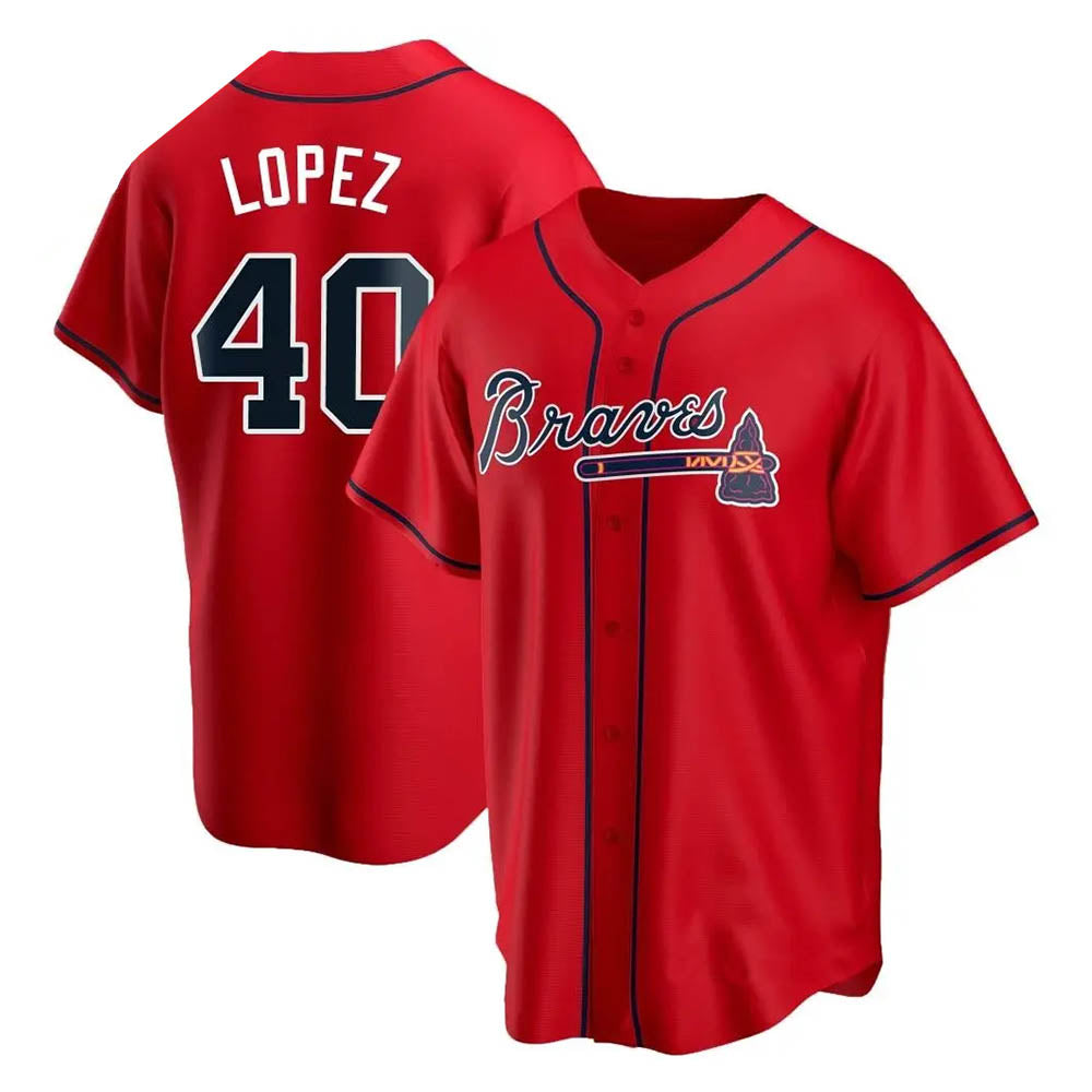 tocy A.Braves #40 Reynaldo Lopez player Red Replica Alternate Stitched Jerseys