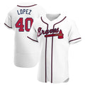 tocy A.Braves #40 Reynaldo Lopez player White Authentic Home Stitched Jerseys