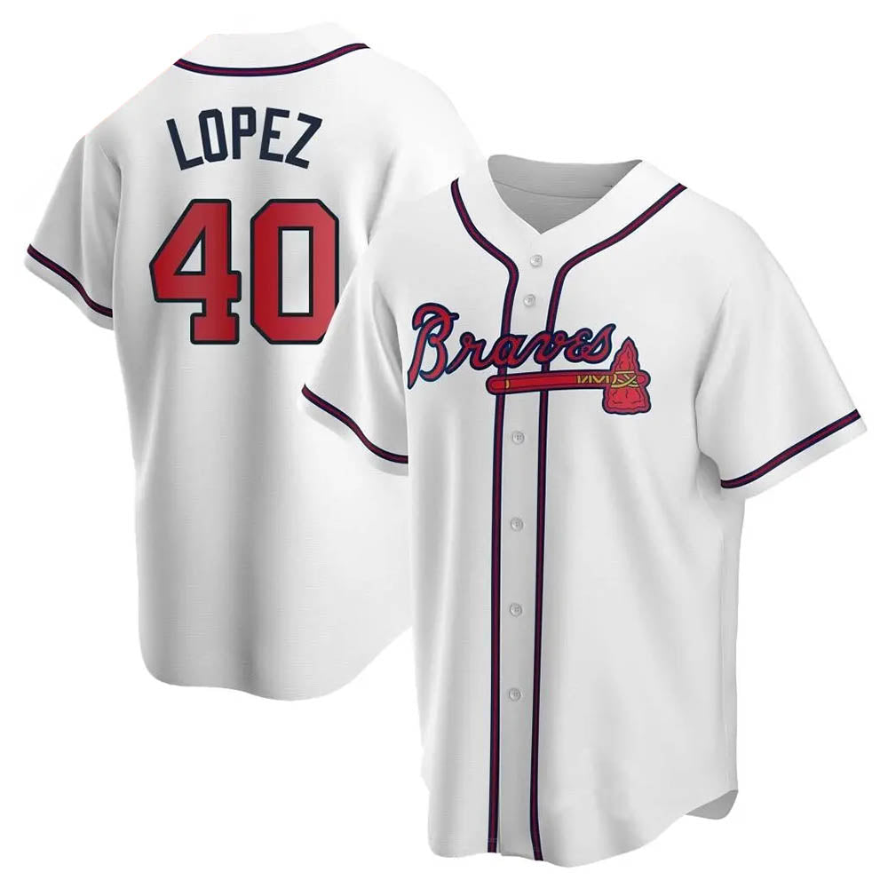 tocy A.Braves #40 Reynaldo Lopez player White Replica Home Stitched Jerseys