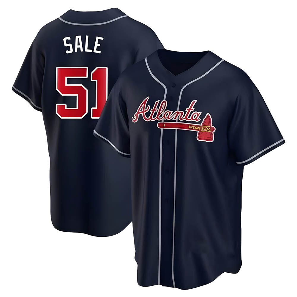 tocy A.Braves #51 Chris Sale Player Navy City Connect Stitched Jerseys