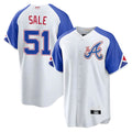 tocy A.Braves #51 Chris Sale Player White City Connect Limited Stitched Jerseys