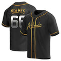 tocy A.Braves #66 Grant Holmes Player Black&Gold Replica en Alternate Stitched Jerseys