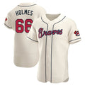 tocy A.Braves #66 Grant Holmes Player Cream Authentic Alternate Stitched Jerseys