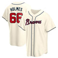 tocy A.Braves #66 Grant Holmes Player Cream Replica Alternate Stitched Jerseys