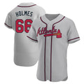 tocy A.Braves #66 Grant Holmes Player Gray Authentic Road Stitched Jerseys