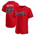 tocy A.Braves #66 Grant Holmes Player Red Authentic Alternate Stitched Jerseys