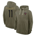 tocy A.Cardinals #11 Larry Fitzgerald Player Olive Salute to Service Hoodies Stitched Jerseys