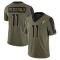 tocy A.Cardinals #11 Larry Fitzgerald Player Salute To Service Olive Stitched Jerseys