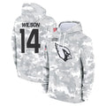 tocy A.Cardinals #14 Michael Wilson Player Arctic Camo Salute to Service Hoodies Stitched Jerseys