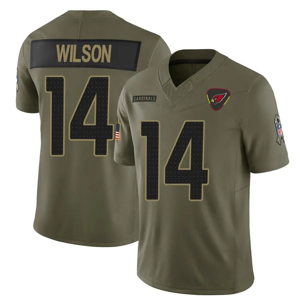 tocy A.Cardinals #14 Michael Wilson Player Olive Salute To Service Limited Home Game Stitched Jerseys