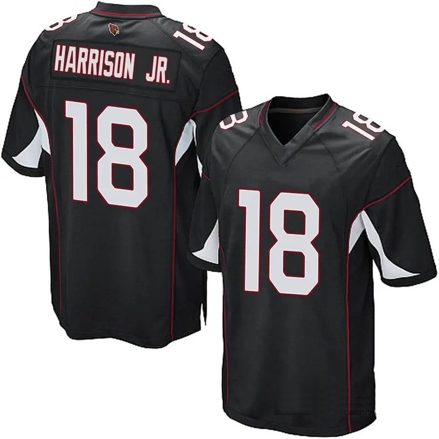tocy A.Cardinals #18 Marvin Harrison Jr. Player Black Game Stitched Stitched Jerseys
