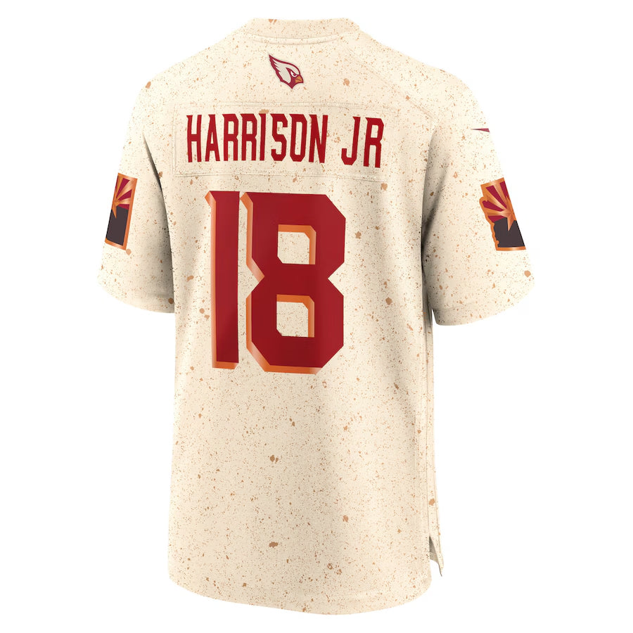 tocy A.Cardinals #18 Marvin Harrison Jr. Player Cream Rivalries Collection Game Stitched Jerseys