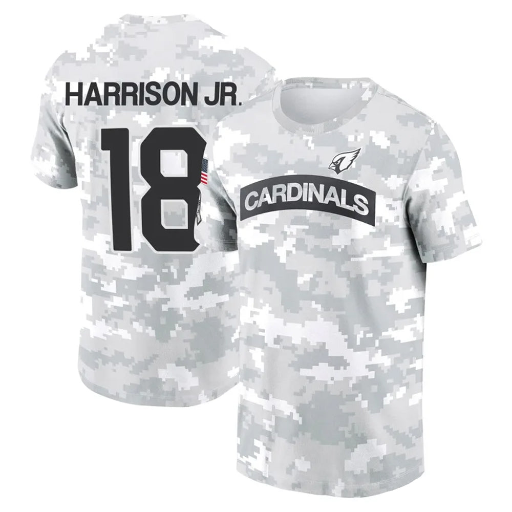 tocy A.Cardinals #18 Marvin Harrison Jr. Player Salute to Service Hoodies & T-Shirts Stitched Jerseys