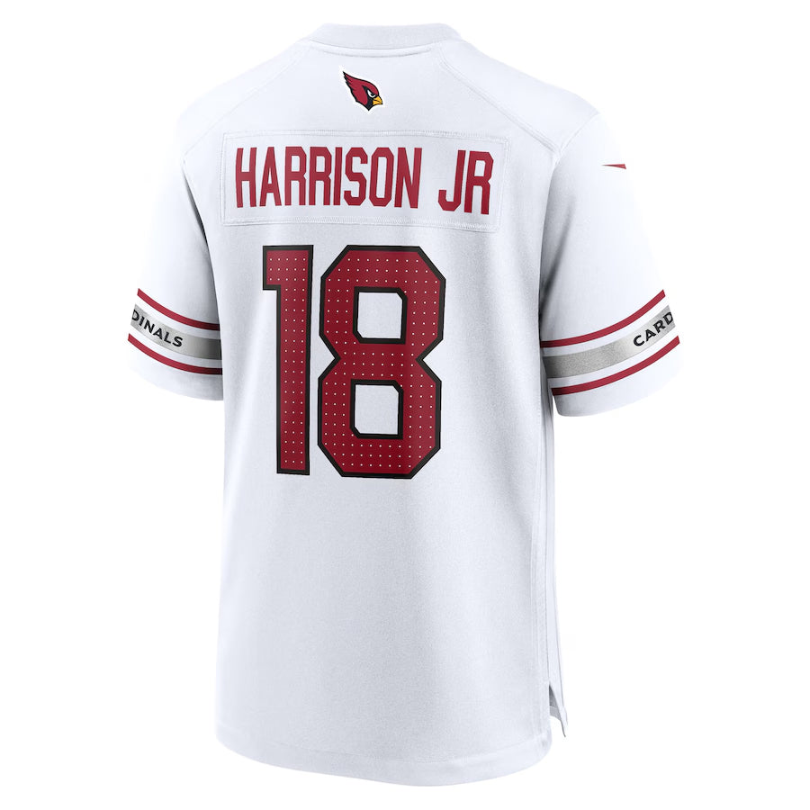 tocy A.Cardinals #18 Marvin Harrison Jr. Player White Game Road Stitched Jerseys
