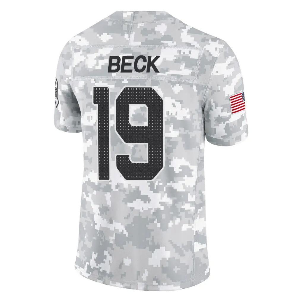 tocy A.Cardinals #19 Carson Beck Player Camo Salute to Service Limited Home Stitched Jerseys