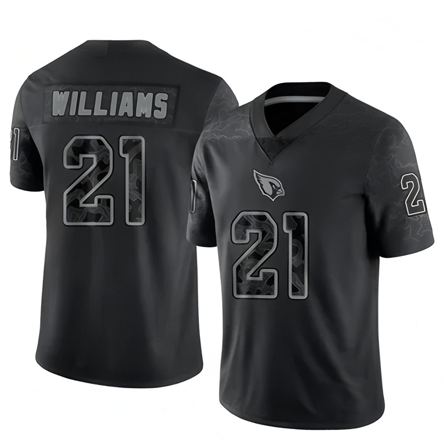 tocy A.Cardinals #21 Garrett Williams Player Black RFLCTV Limited Stitched Jerseys