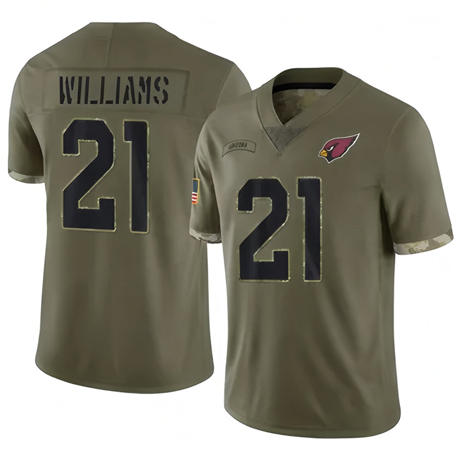 tocy A.Cardinals #21 Garrett Williams Player Olive Salute To Service Stitched Jerseys