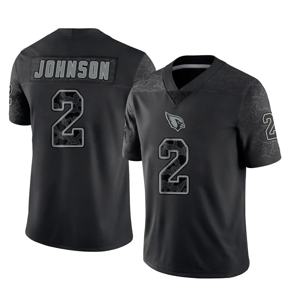 tocy A.Cardinals #2 Will Johnson Player Black RFLCTV Limited Home Game Stitched Jerseys