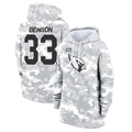 tocy A.Cardinals #33 Trey Benson Player Arctic Camo Salute to Service Hoodies Stitched Jerseys