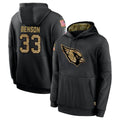 tocy A.Cardinals #33 Trey Benson Player Black Salute to Service Hoodies Stitched Jerseys
