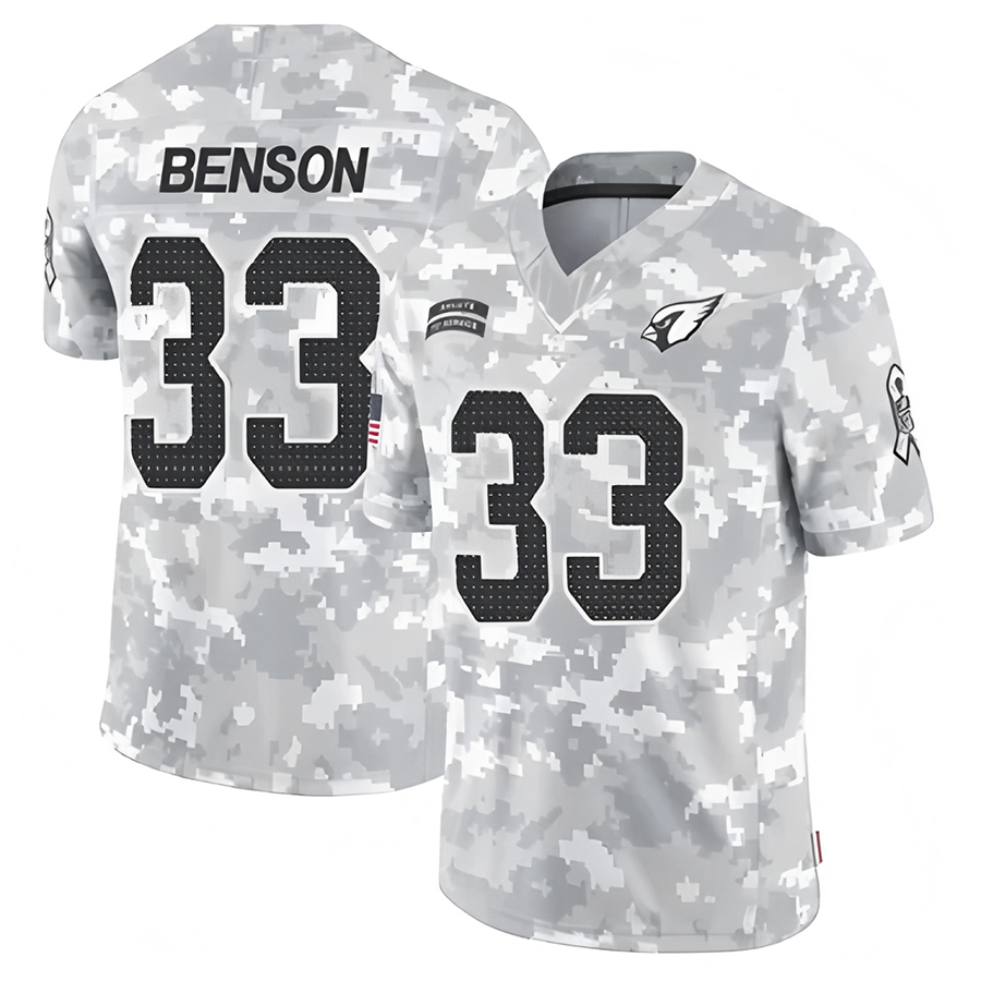 tocy A.Cardinals #33 Trey Benson Player Camo Salute to Service Limited Stitched Jerseys