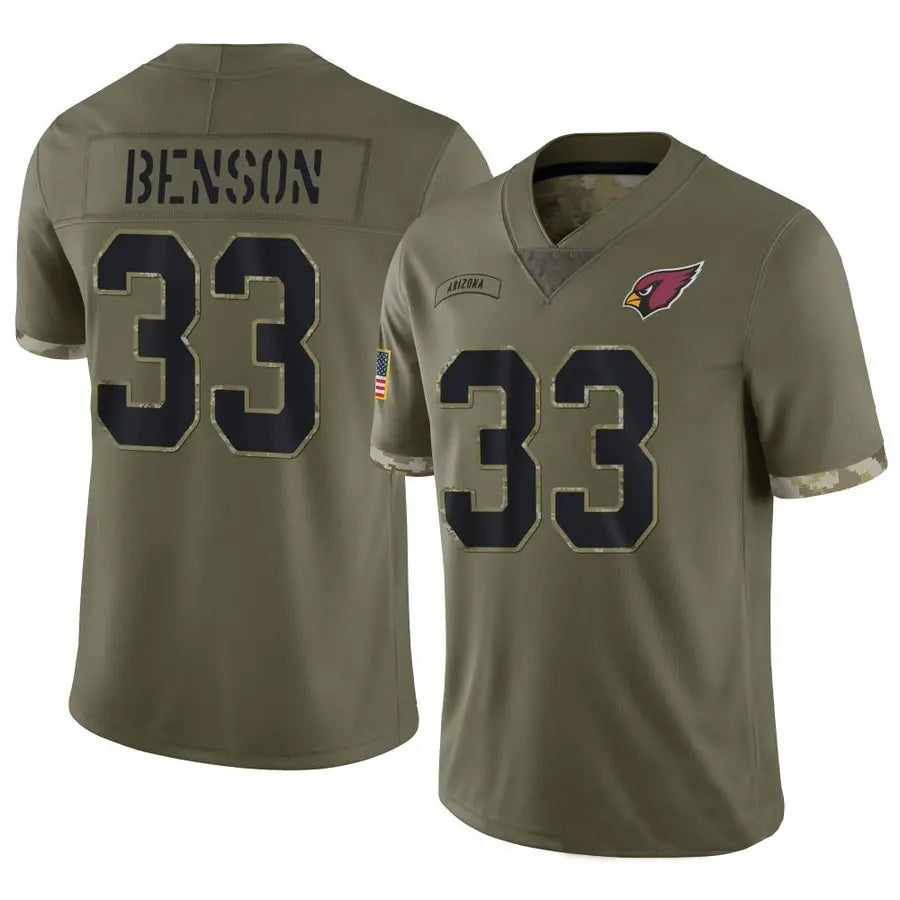 tocy A.Cardinals #33 Trey Benson Player Olive Salute To Service Limited Game Stitched Jerseys