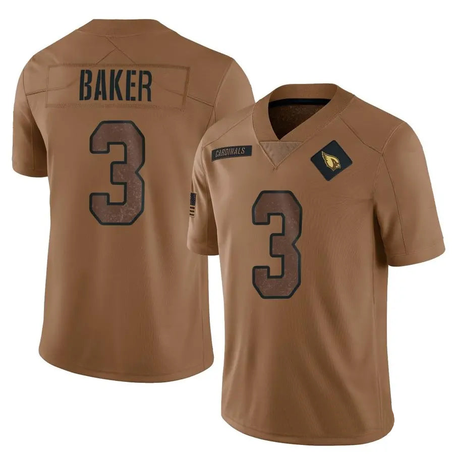 tocy A.Cardinals #3 Budda Baker Player Brown Legend Salute To Service Stitched Jerseys