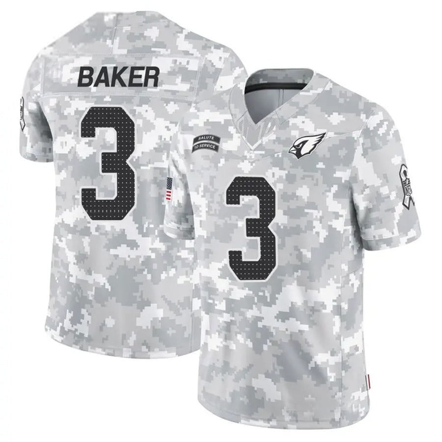 tocy A.Cardinals #3 Budda Baker Player Camo Salute to Service Limited Stitched Stitched Jerseys