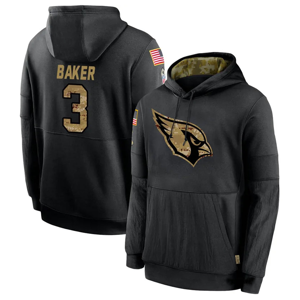 tocy A.Cardinals #3 Budda Baker Player Black Salute to Service Limited Hoodie Stitched  Jerseys