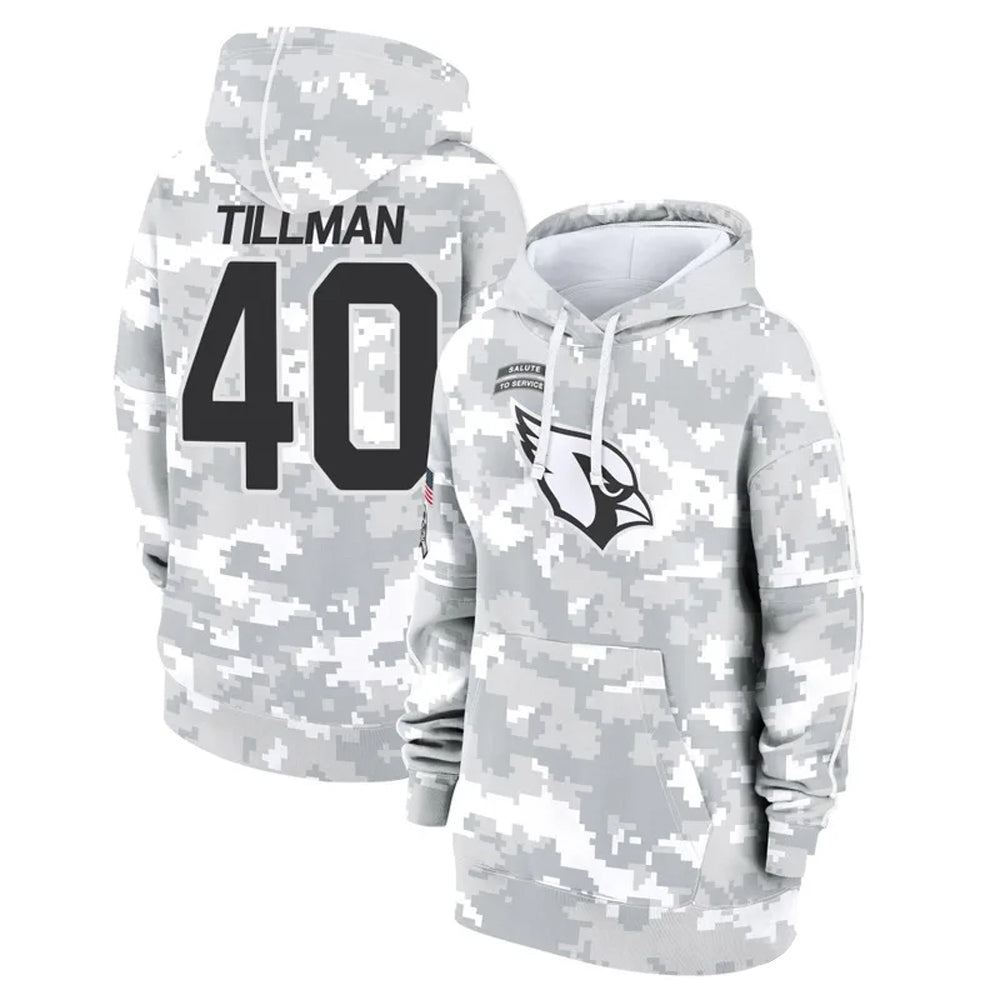 tocy A.Cardinals #40 Pat Tillman Player Arctic Camo Salute to Service Limited Hoodie Stitched Jerseys