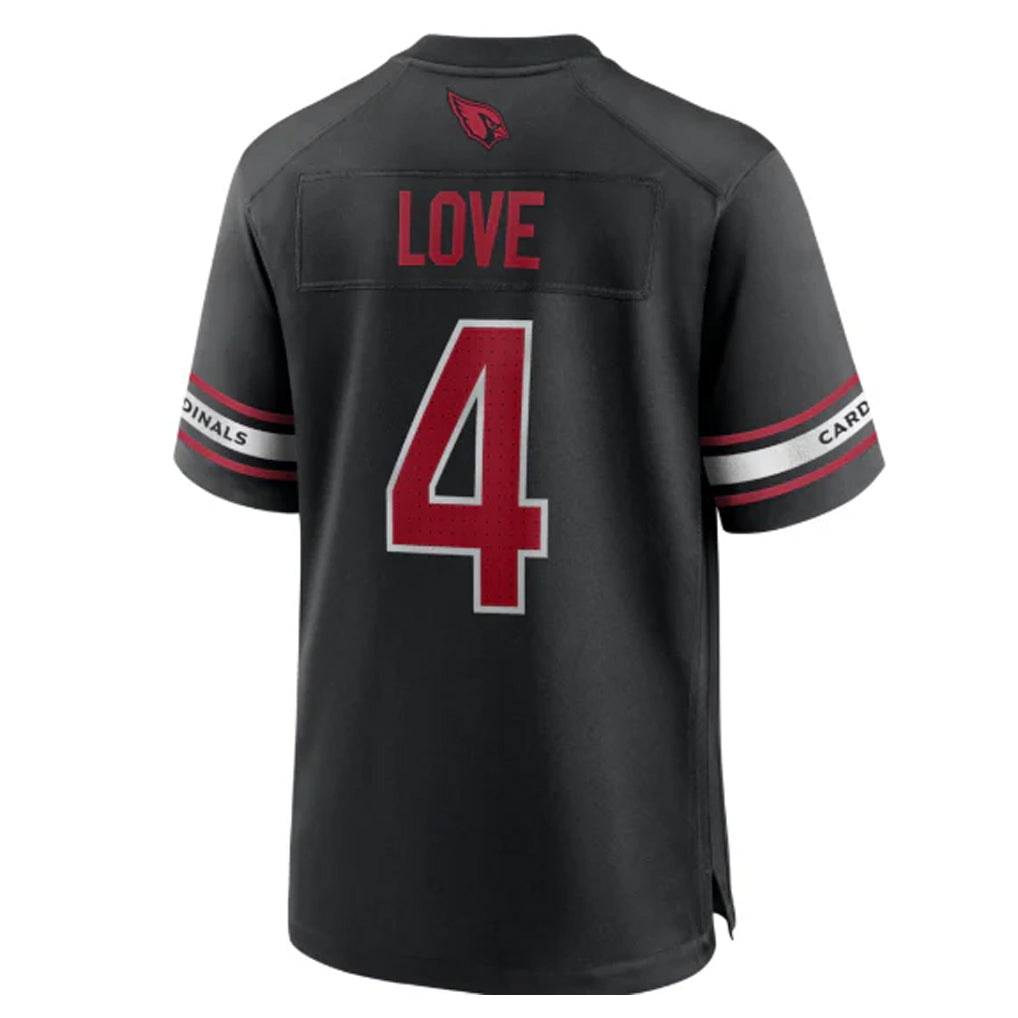 tocy A.Cardinals #4 Jeremiyah Love Player Black Home Game Stitched Jerseys