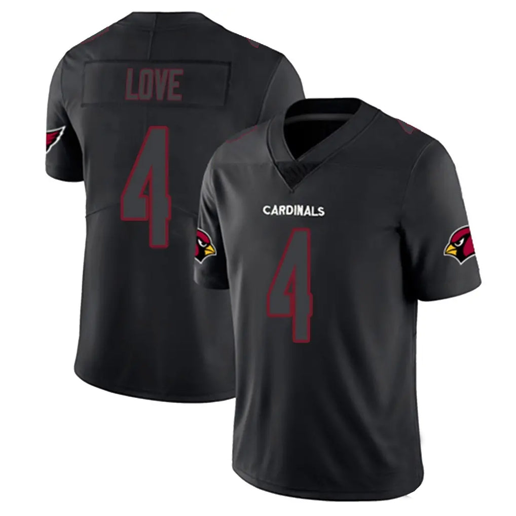 tocy A.Cardinals #4 Jeremiyah Love Player Black Impact Limited Home Game Stitched Jerseys